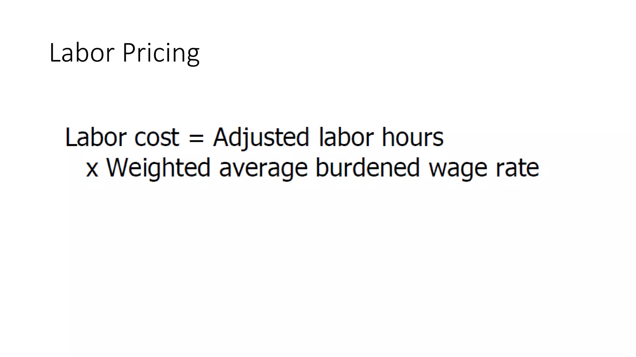 Labor Pricing
 
