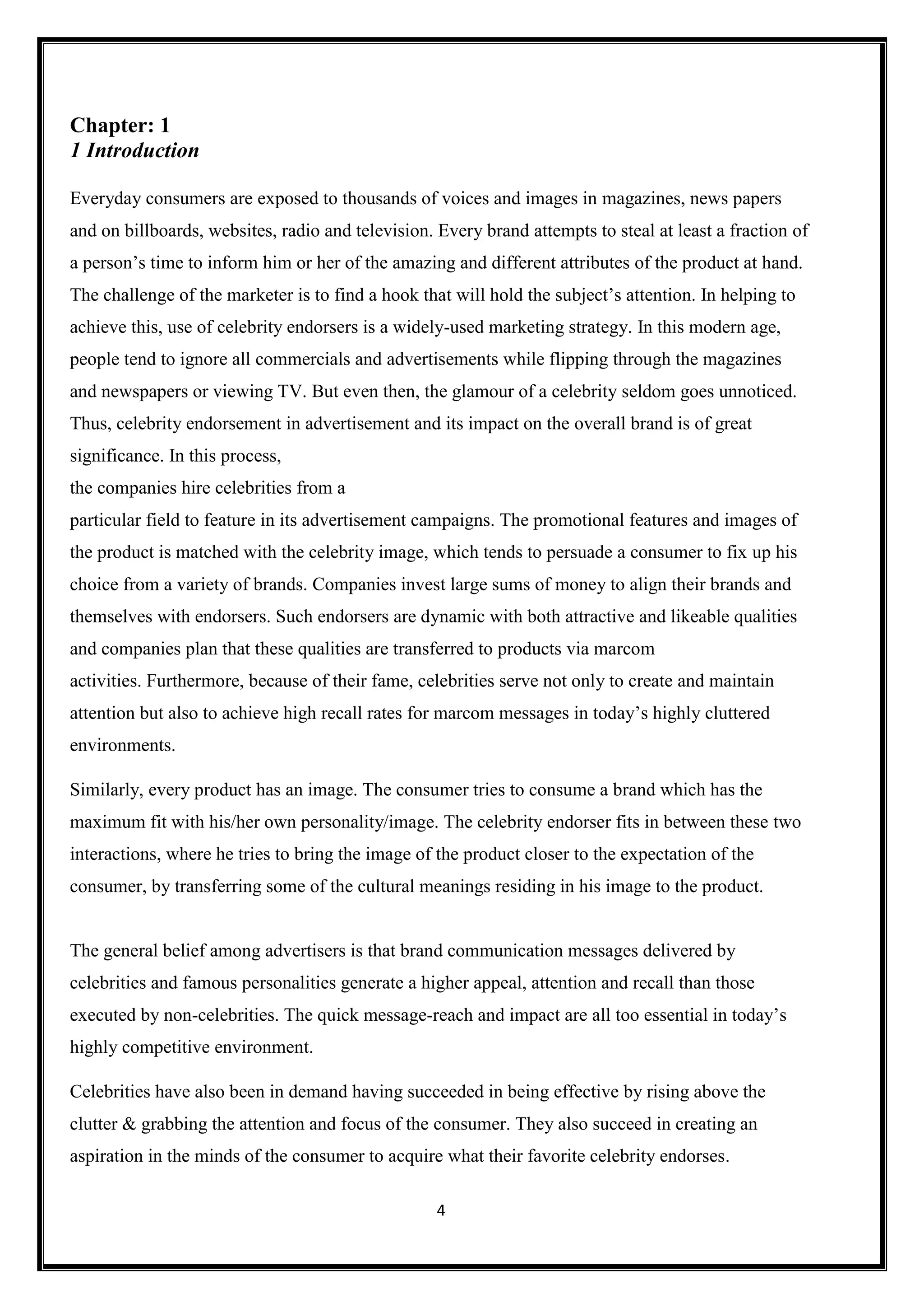 Impact of Celebrity endorsement on Consumer Buying Behaviour | PDF - Celebrity Glamorized Activities Generating Digital Fatigue