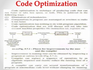 Code Optimization
 