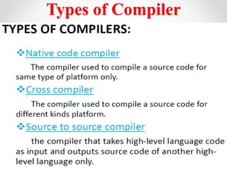 Types of Compiler
 