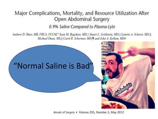 “Normal Saline is Bad”
 