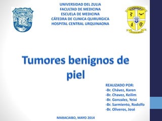 UNIVERSIDAD DEL ZULIA
FACULTAD DE MEDICINA
ESCUELA DE MEDICINA
CÁTEDRA DE CLINICA QUIRURGICA
HOSPITAL CENTRAL URQUINAONA
REALIZADO POR:
-Br. Chávez, Karen
-Br. Chavez, Keilim
-Br. Gonzalez, Yeixi
-Br. Sarmiento, Rodolfo
-Br. Oliveros, José
MARACAIBO, MAYO 2014
 