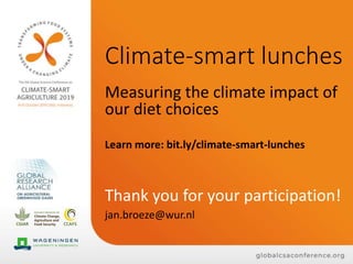 Climate-smart lunches: Conclusions on food waste ​ and associated GHG emissions​ at the 5th Global CSA Conference  ​