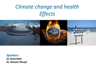 Climate change and health
Effects
Speakers
Dr Amol Nath
Dr Naveen Phuyal
 