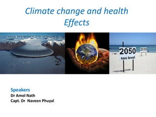 Climate change and health
Effects
Speakers
Dr Amol Nath
Capt. Dr Naveen Phuyal
 