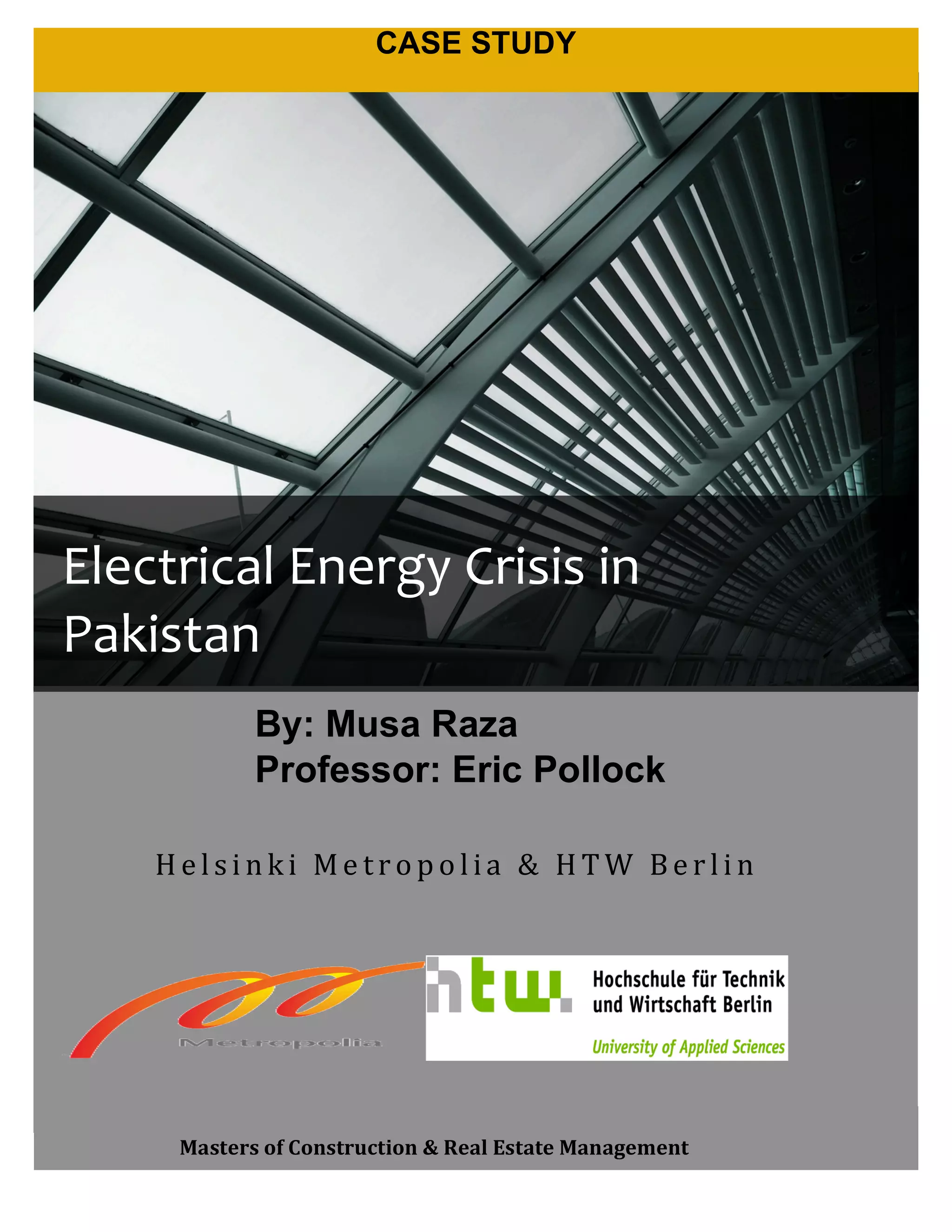 Case study on energy crisis in Pakistan | PDF