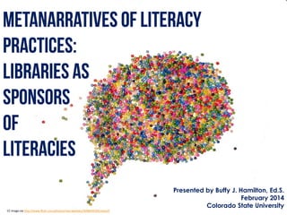 Presented by Buffy J. Hamilton, Ed.S.
February 2014
Colorado State University
CC image via http://www.flickr.com/photos/ma...