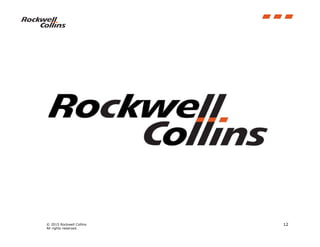 © 2015 Rockwell Collins
All rights reserved.
12
 
