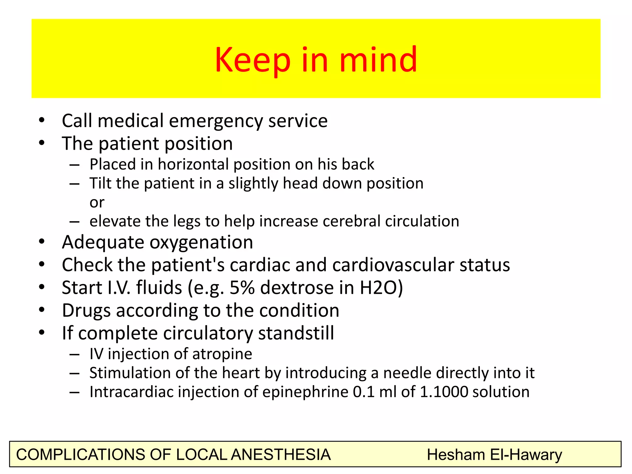 Complications Of Dental Local Anesthesia PPT