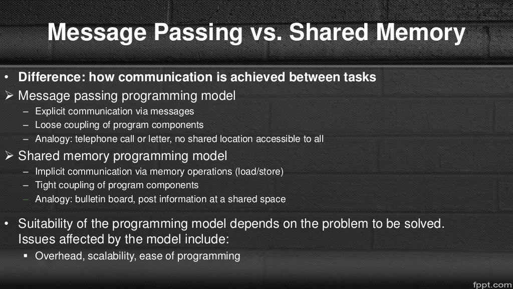 message passing vs shared memory