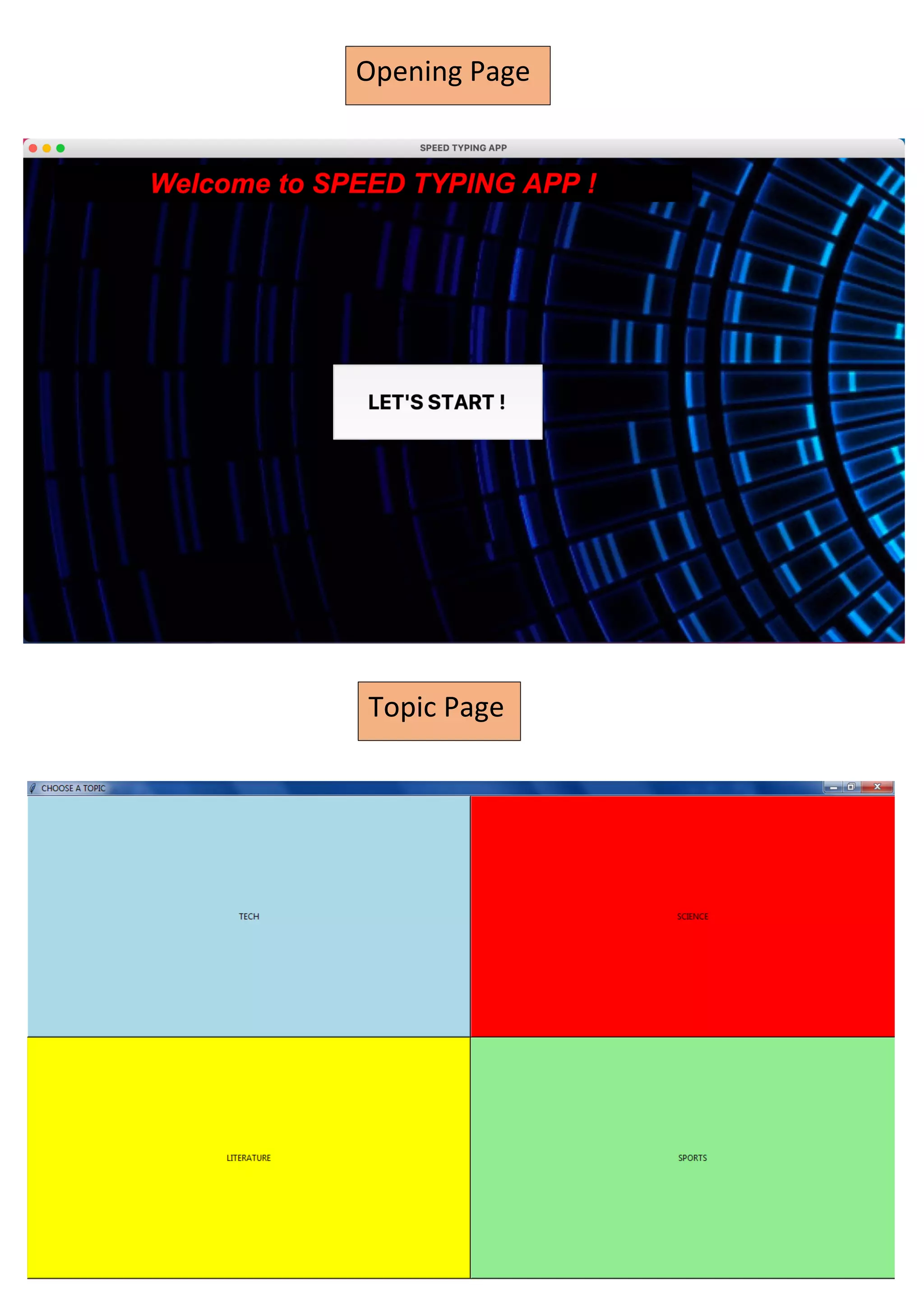 Opening Page
Topic Page
 