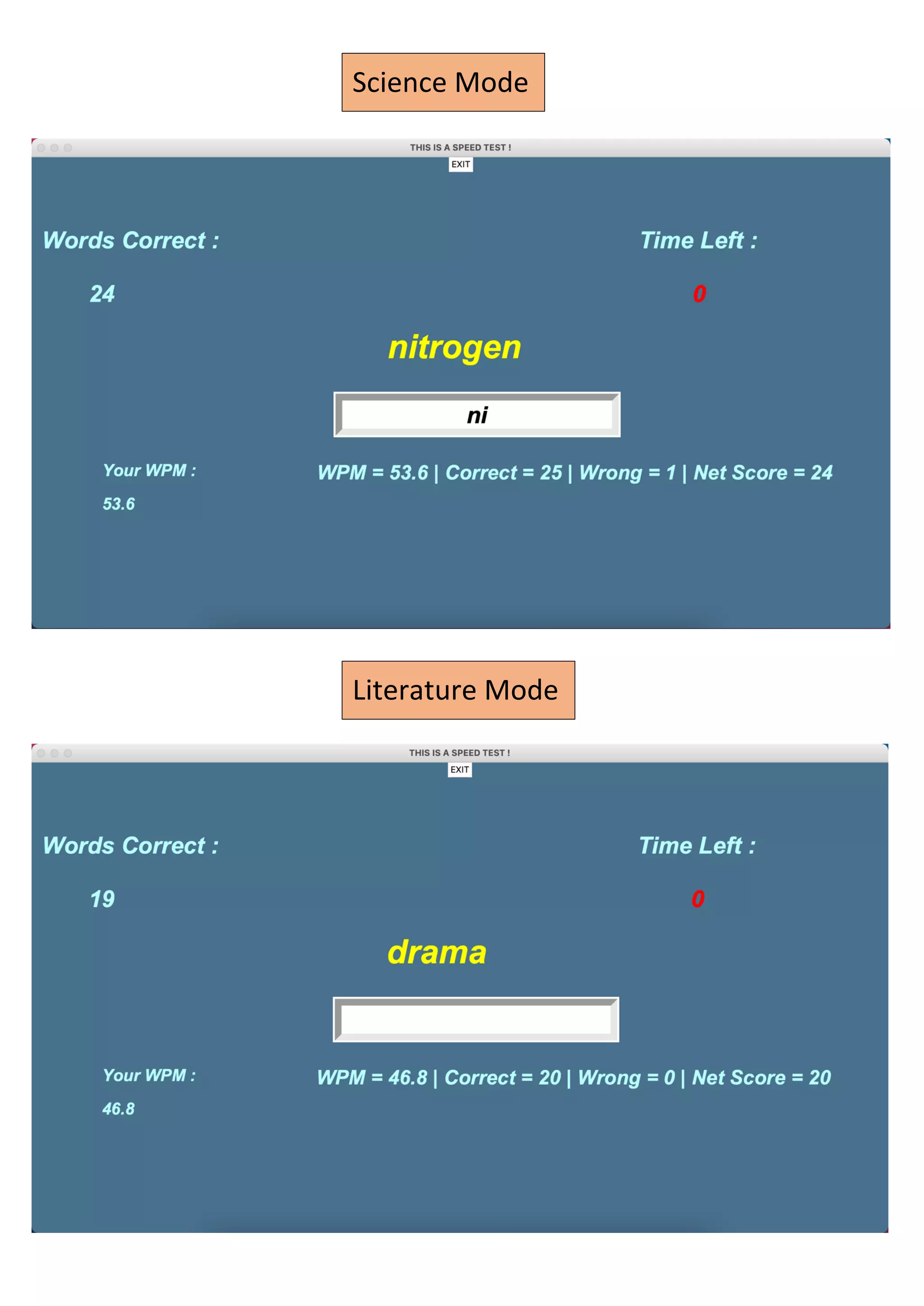 Science Mode
Literature Mode
 