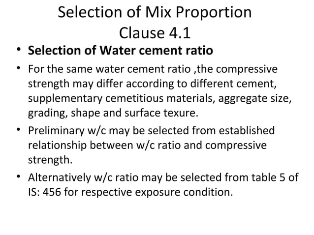 CONCRETE MIX DESIGN AS PER IS 10262 2009