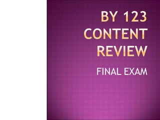 BY 123 Content Review FINAL EXAM 