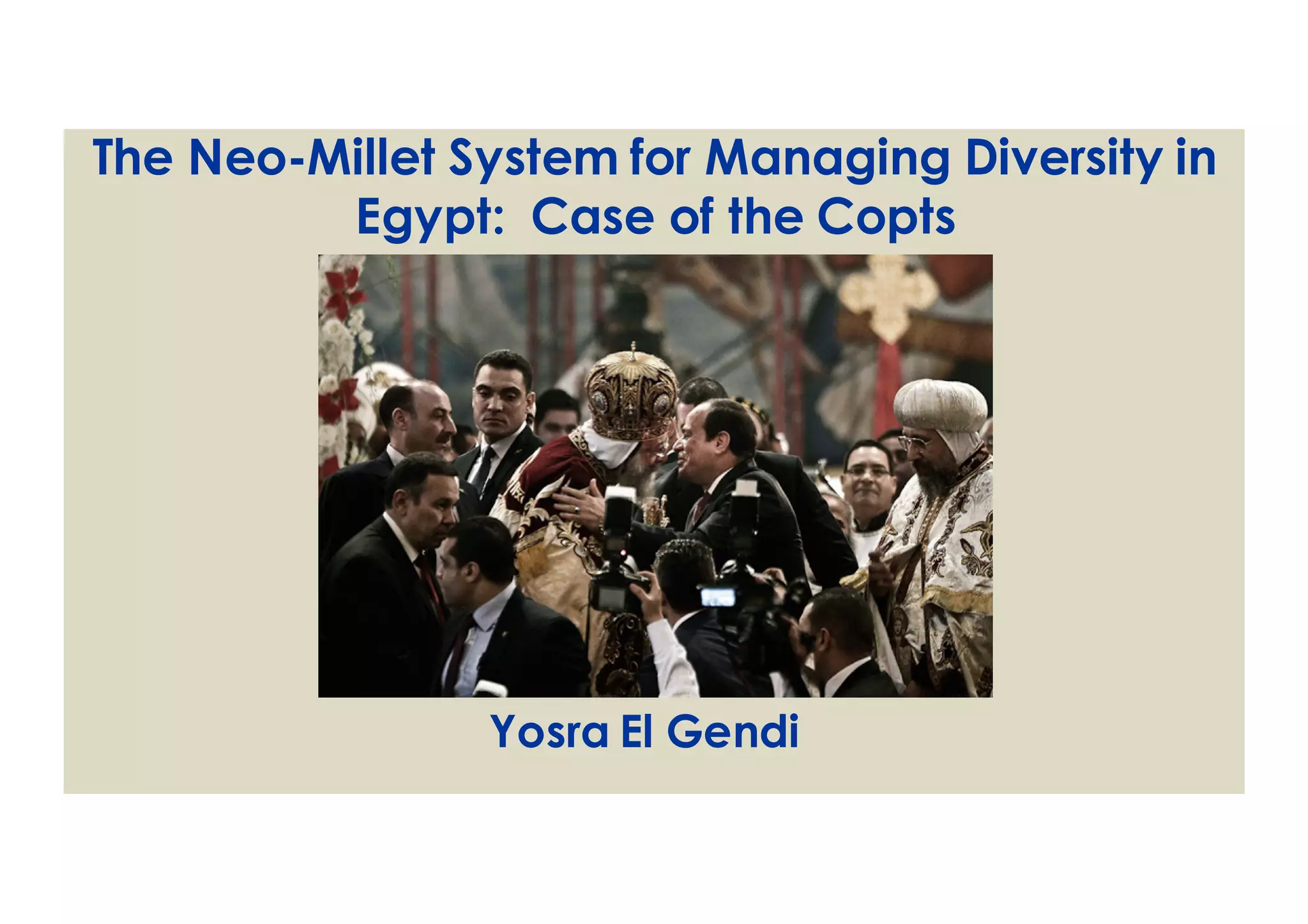NeoMillet System for Managing Diversity in Egypt PPT
