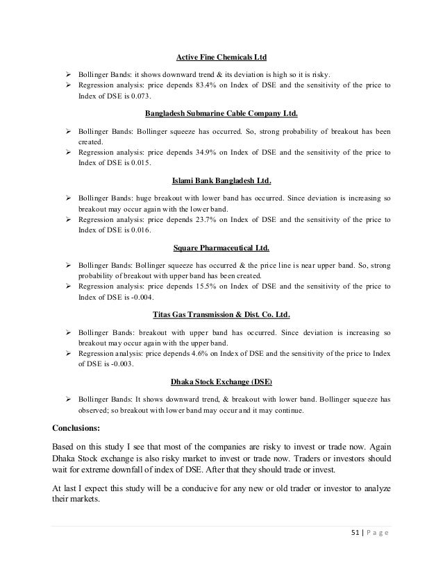Study of bollinger bands