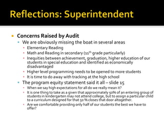SOLUTIONS IMPROVEMENT AREA #22C – Change the Way Mercer Utilizes TimeSummer reading camps for economically disadvantaged and special education students that focus on higher level comprehension, writing, and application to content areas have proven to increase and maintain reading comprehension ability through the next grade level (Borman, Goetz, Dowling 2009; Schacter, Jo 2005). Mercer could save on cost for the program by partnering with several local colleges and their primary education/master’s level reading certification programs.  The program, if successful, could develop to include summer math or science camps.Utilize current summer camps at Thiel College