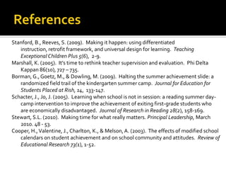 SOLUTIONS IMPROVEMENT AREA #33B– From Hope to BeliefMake higher education an option for all studentsProvide better access (earlier and more frequently) to information regarding student loans and financial aid opportunitiesDevelop a scholarship program focused specifically on providing resources to low-income and special education studentsIncrease Opportunities for Early College Enrollment for All StudentsExpose students as early as middle school to college programs through visitations and college fairsJ.B Thomas Middle School currently operates a college visitation program with local universities specifically for low-income and special education students – it has been an absolute success.  One low-income student recently stated, “I always thought about going to college.  Now I really want to go.”As a result of this program, there has since been an increase in the number of students taking college prep courses and students pursuing higher education after graduation. (Burgess , 2009).
