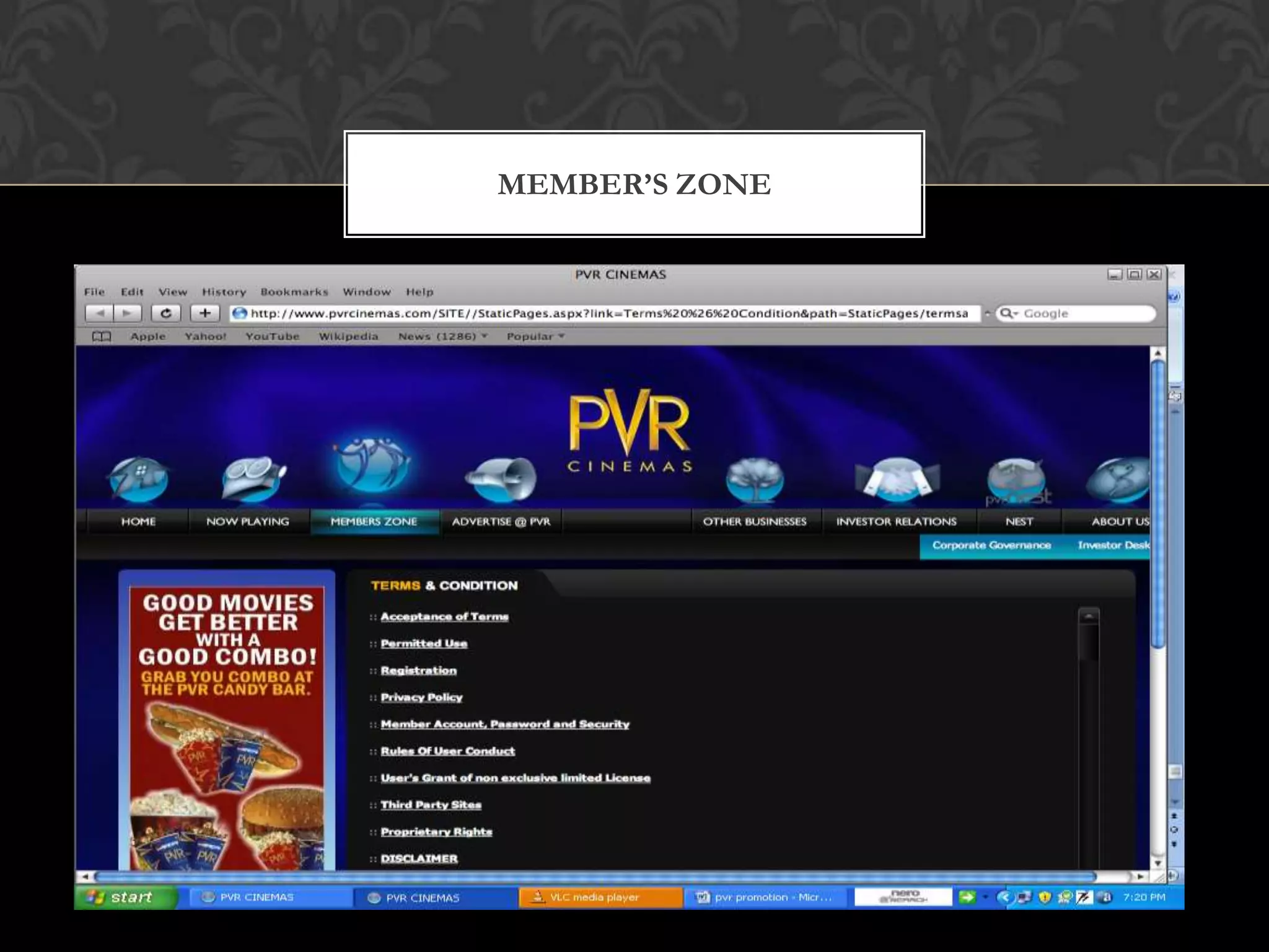 MEMBER’S ZONE
 