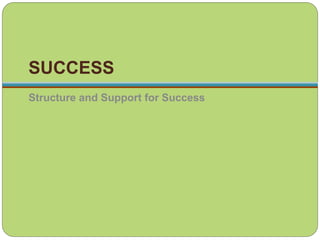 SUCCESS
Structure and Support for Success
 