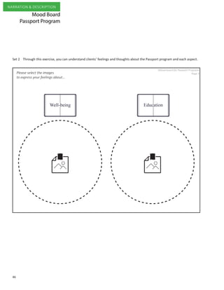 46
NARRATION & DESCRIPTION
Mood Board
Passport Program
Through this exercise, you can understand clients’ feelings and thoughts about the Passport program and each aspect.Set 2
 
