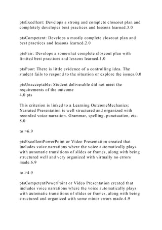 FINAL COURSE PROJECT PRESENTATION (SIGNATURE ASSIGNMENT)You .docx