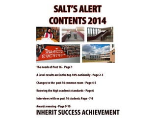 The Contents Page of my School Based Magazine