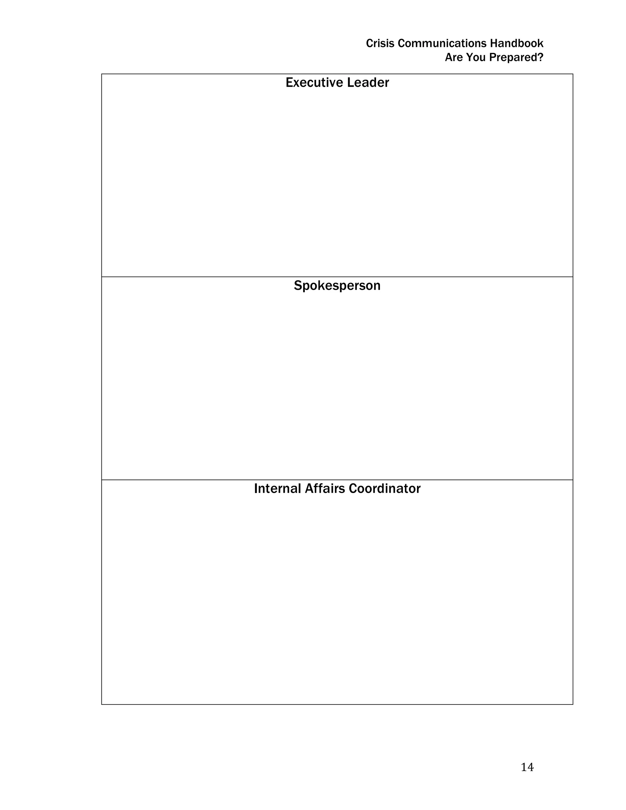 Crisis Communications Handbook Pdf