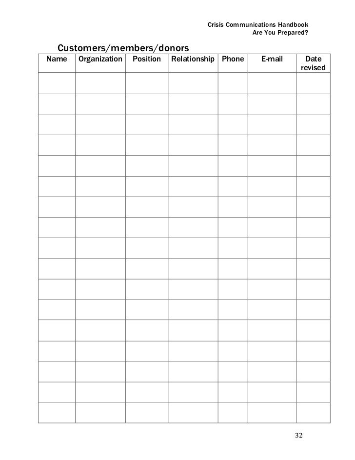 crisis communications handbook police radar log sheets