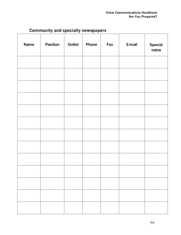 crisis communications handbook police radar log sheets