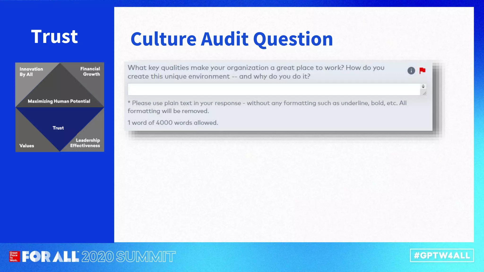 Trust Culture Audit Question
 
