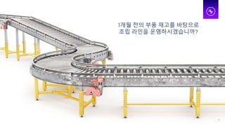 1개월 전의 부품 재고를 바탕으로
조립 라인을 운영하시겠습니까?
4
 
