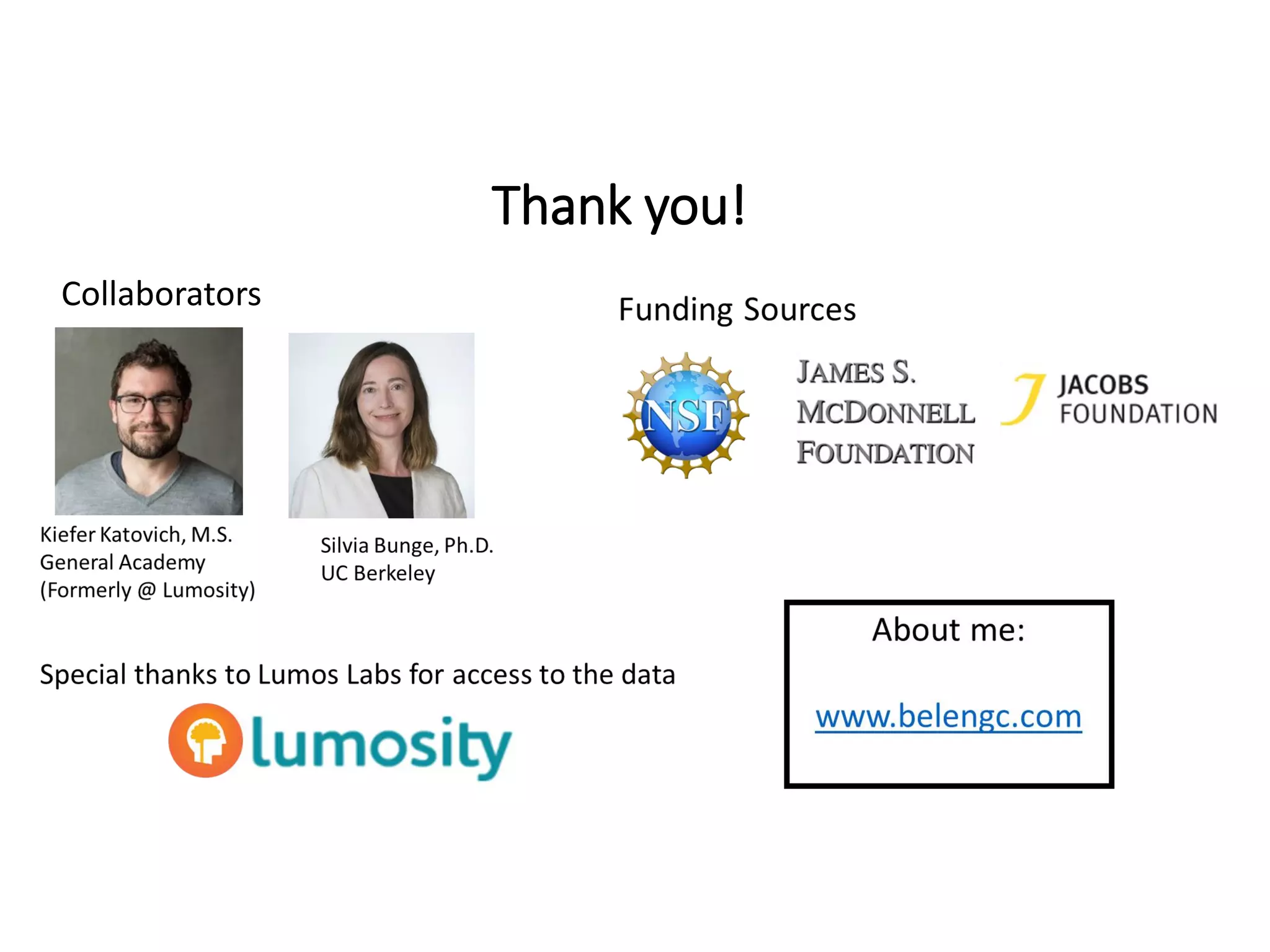 Thank you!
Collaborators
 