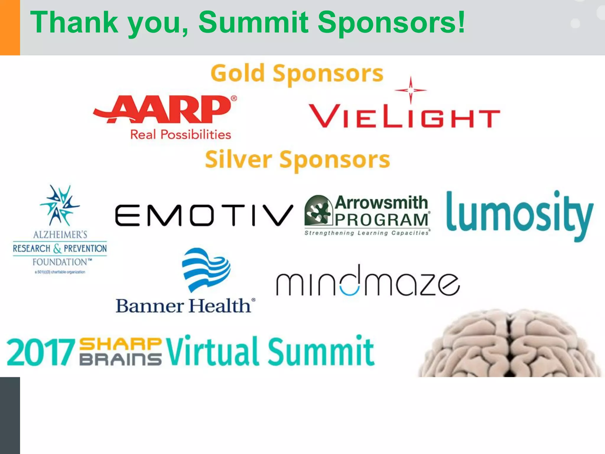 Thank you, Summit Sponsors!
 