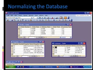 Normalizing the Database   
