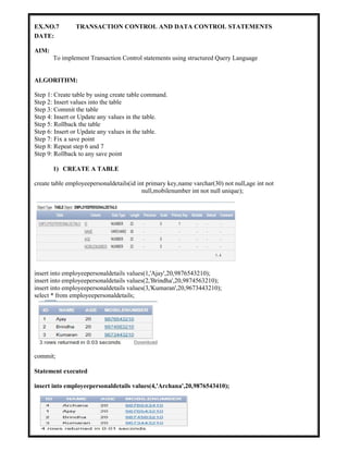 Final DBMS Manual (2).pdf final lab manual | PDF