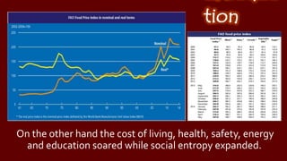 Introduc
tion
On the other hand the cost of living, health, safety, energy
and education soared while social entropy expanded.
 