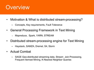 Distributed Processing of Stream Text Mining | PPTX