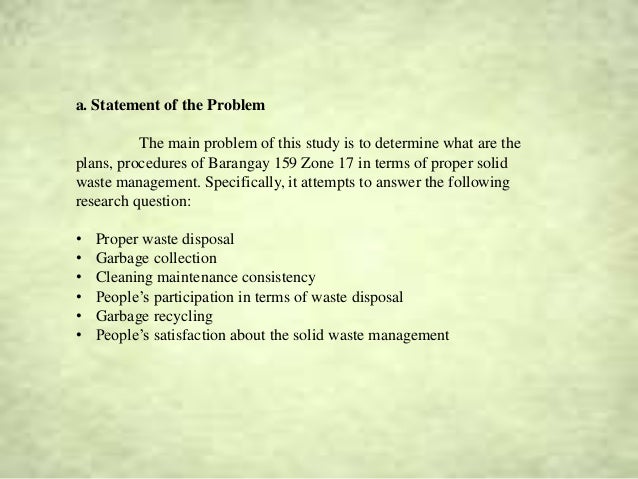 thesis statement about waste management