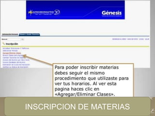 INSCRIPCION DE MATERIAS
 