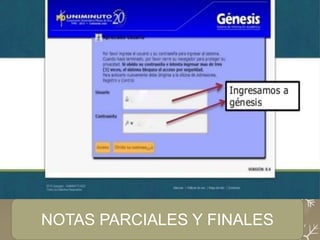NOTAS PARCIALES Y FINALES
 
