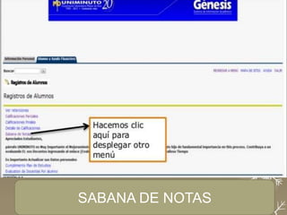 SABANA DE NOTAS
 