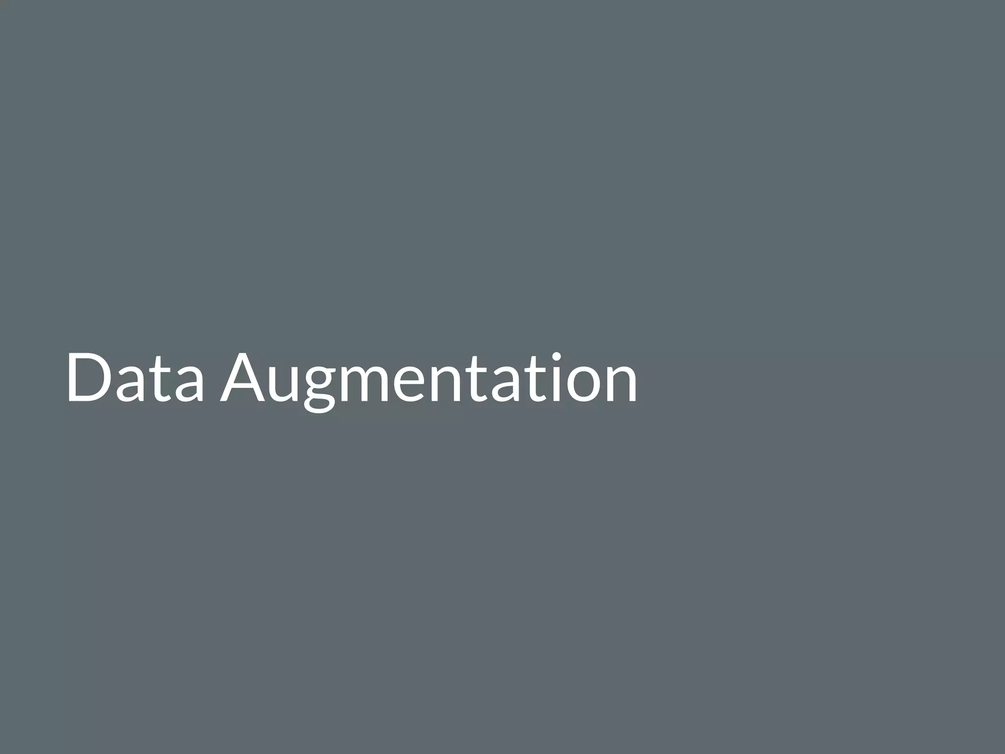 Data Augmentation
 