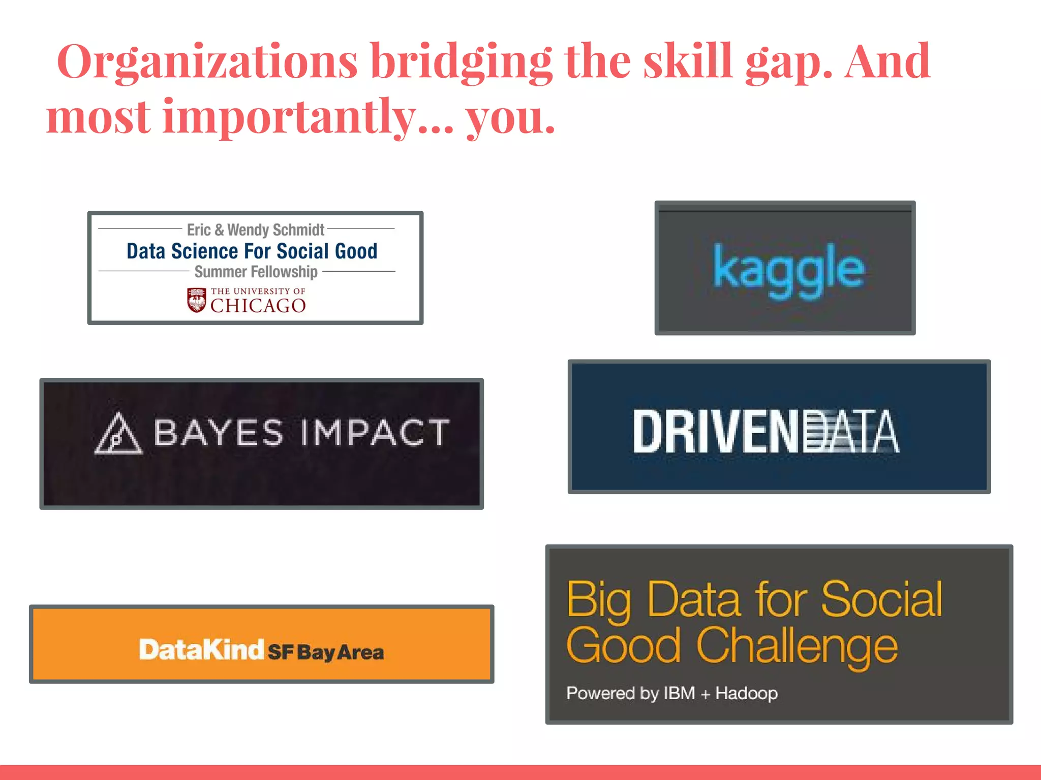 Organizations bridging the skill gap. And
most importantly… you.
Delta teaching fellow:
 