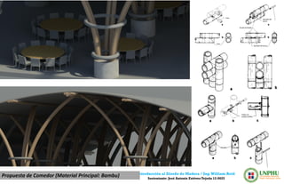 Sustentante: José Antonio Estévez Tejeda 12-0625
Introducción al Diseño de Madera / Ing.William Reid
Propuesta de Comedor (Material Principal: Bambu)