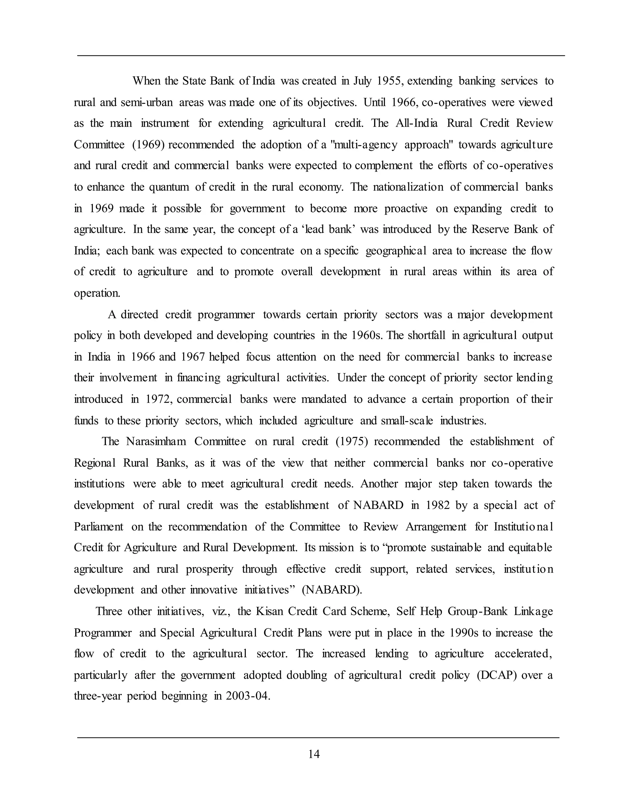 Dissertation Project on A Study of Agriculture Finance In India | DOCX