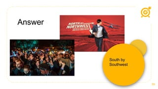 Answer
59
South by
Southwest
 