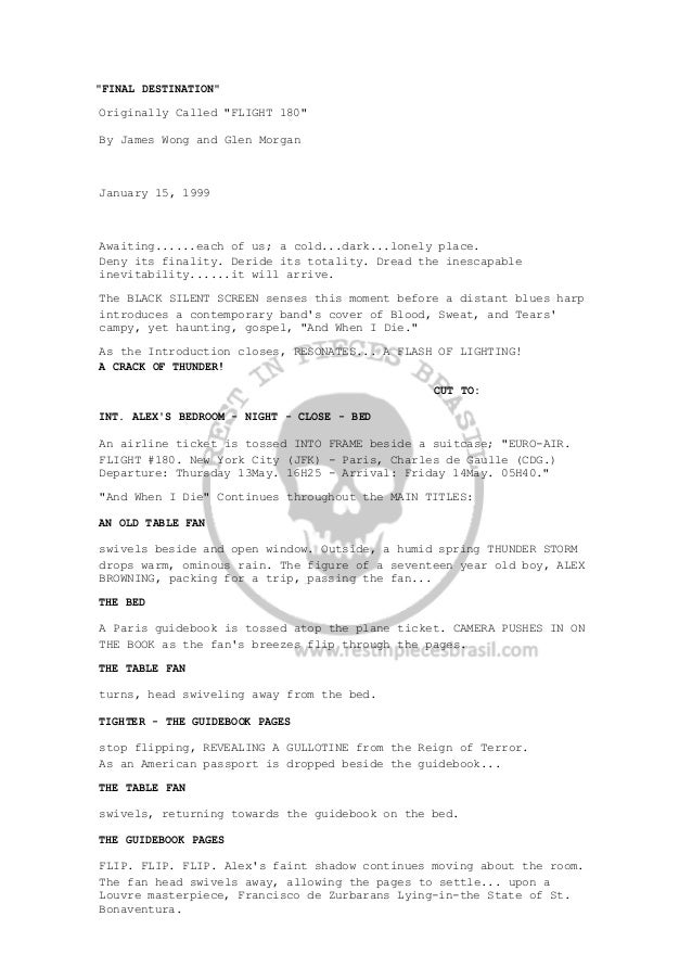 Final destination 1 (flight 180) january 15, 1999