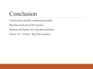 Parallel Distributing, Cloud Computing, and Big Data: Technologies and ...