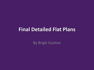 Final Detailed Flat Plans

      By Brigit Gunton
 